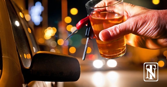 person holding car keys and an alcoholic drink